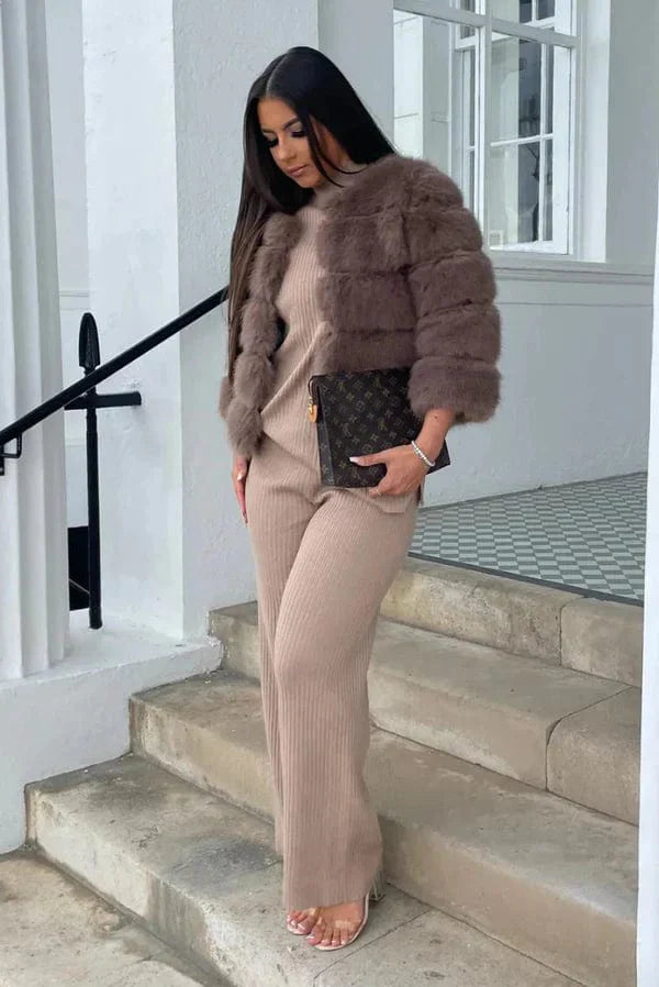 Tarynna - Veste en peluche synthétique confortable