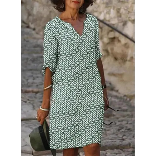 Lässiges bedrucktes Sommerkleid für Damen | Mini