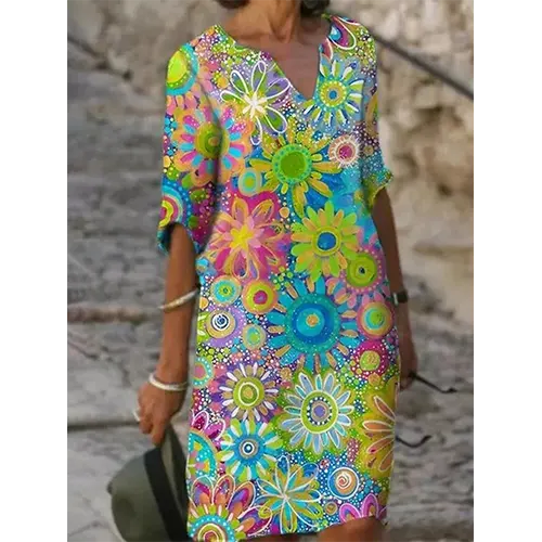 Grafisches Sommerkleid für Frauen | Midi