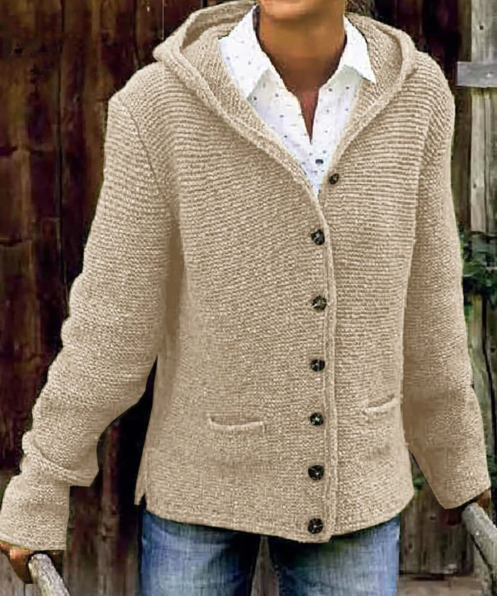 Eléa - Cardigan chaud avec bouton pour femme