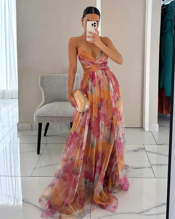 Robe longue à lacets