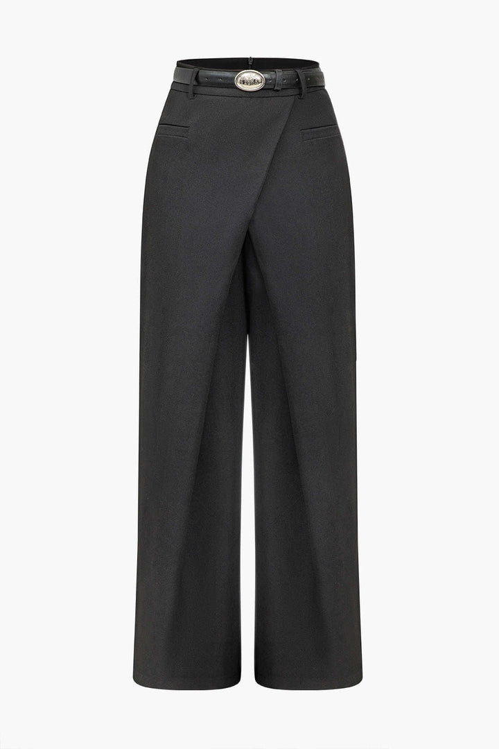 Pantalon Asymétrique Ceinturé - Style Décontracté et Élégant