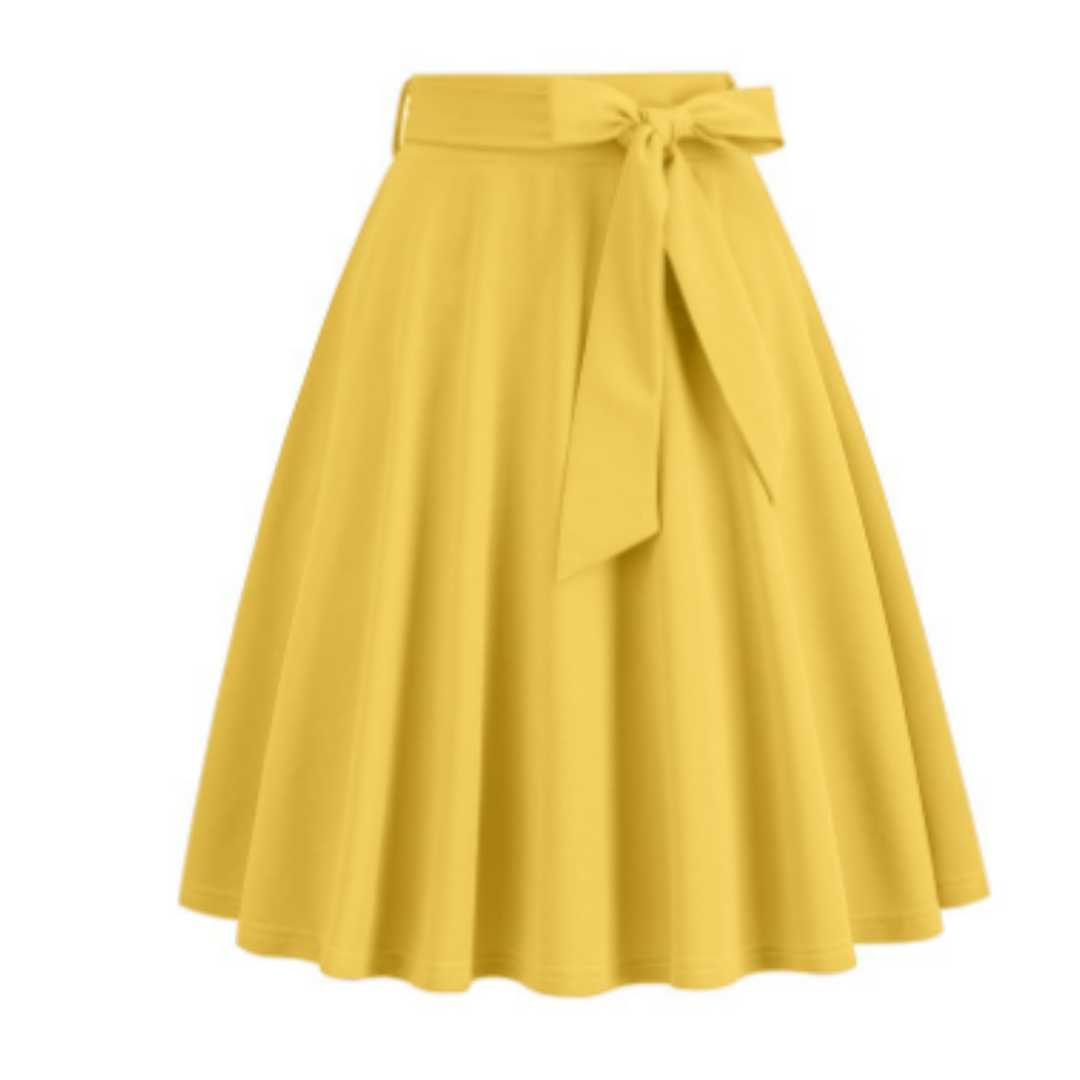Damen Midirock mit hoher Taille | Fliege