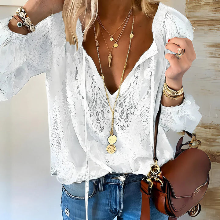 Boho-Sommeroberteil mit langen Ärmeln für Damen | Schick