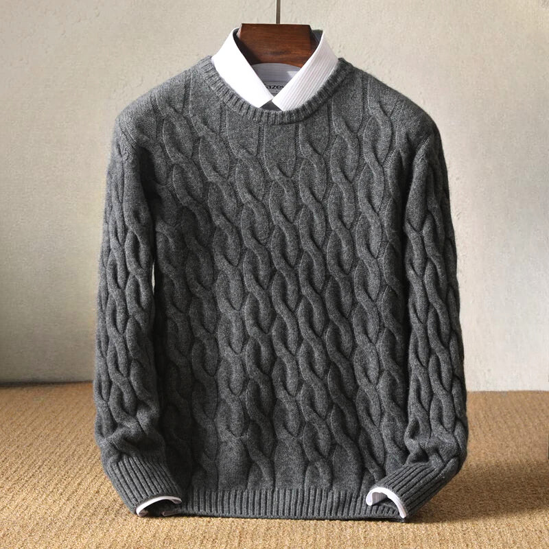 Pull en maille torsadée pour hommes - Adrien