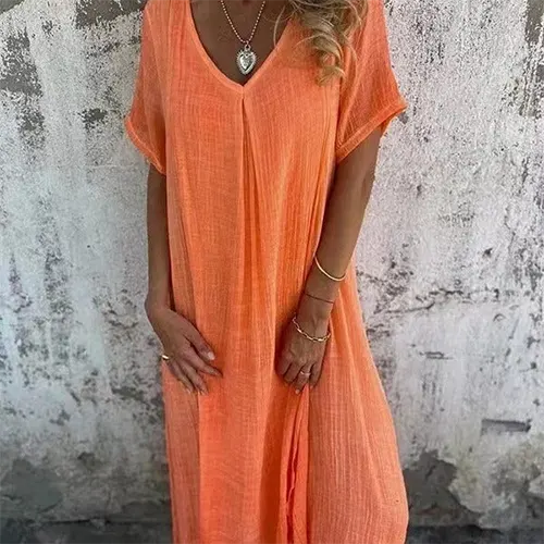 Weites Sommer-Strandkleid für Damen | Midi