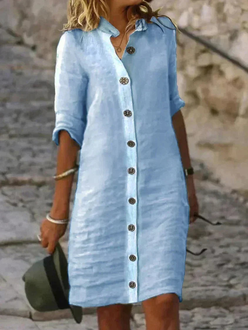 Robe en Lin "Bette" - Élégance Estivale et Confort