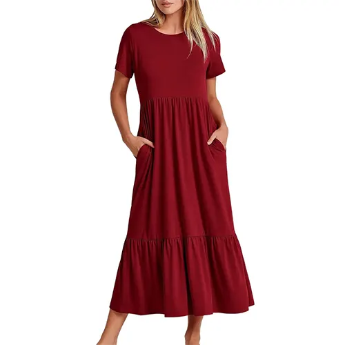 Sommerkleid A-Linie mit kurzen Ärmeln | Midi