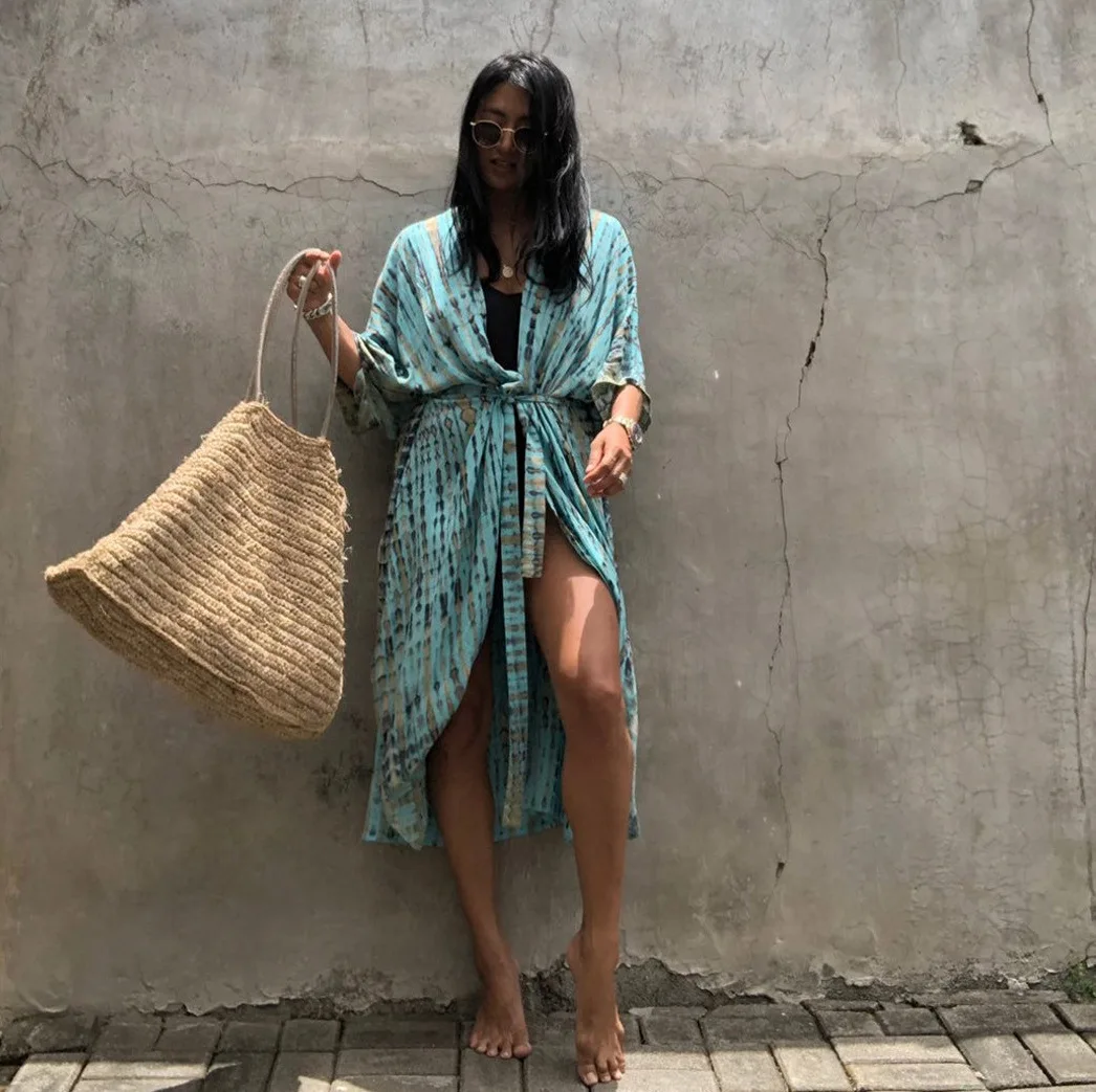 Kimono de Plage Long Femme – Vêtement Léger et Élégant pour Été et Vacances