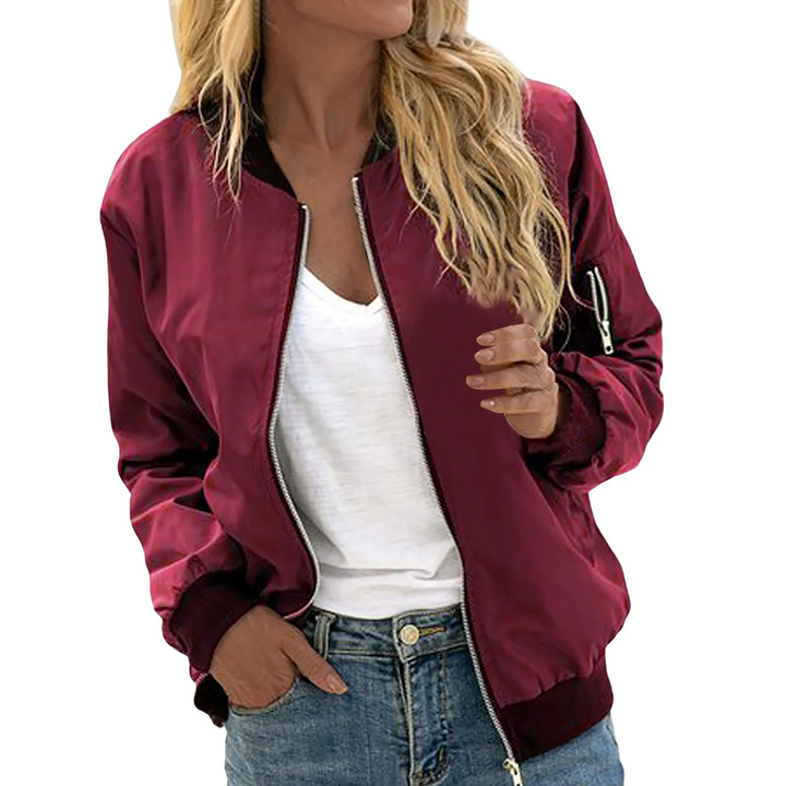 Émilie - Blouson Bomber Léger avec Fermeture Éclair