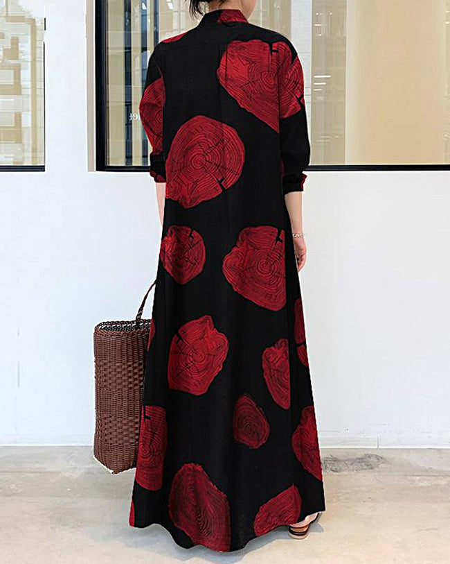 Robe longue en lin imprimé - Jessica