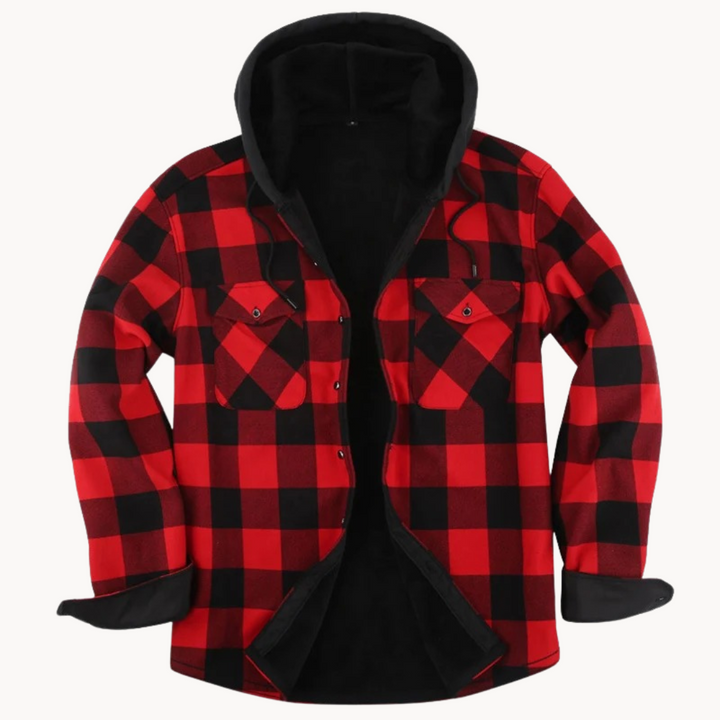 Théodore – Veste en flanelle pour hommes avec doublure en polaire et capuche