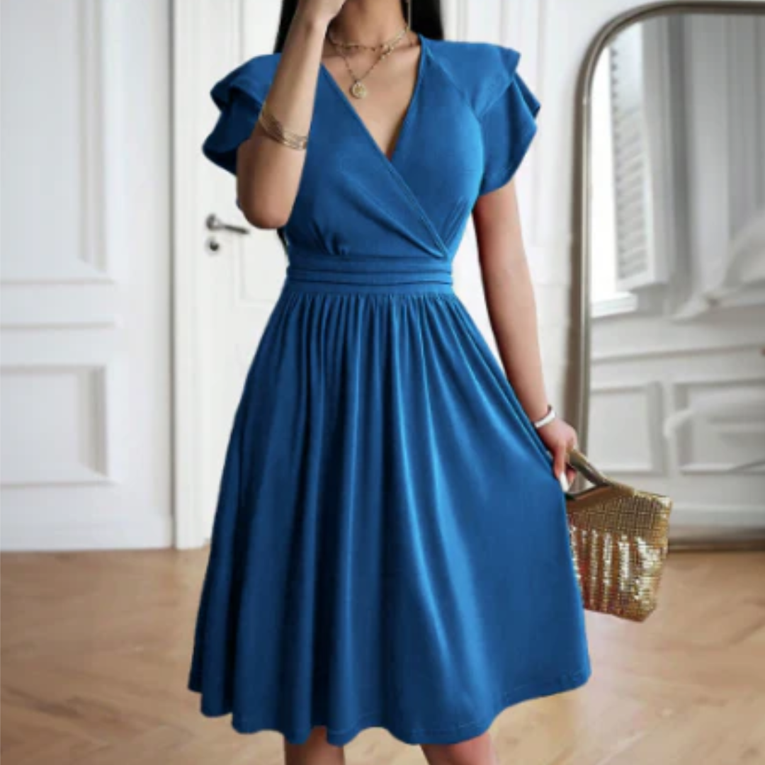 Women's Short Sleeve V-Neck Dress | Mini