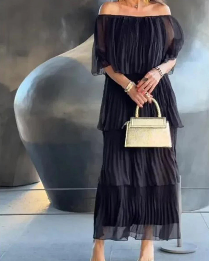 Robe Longue à Épaules Dénudées – Élégance Bohème pour Mariage, Soirée ou Vacances Chic