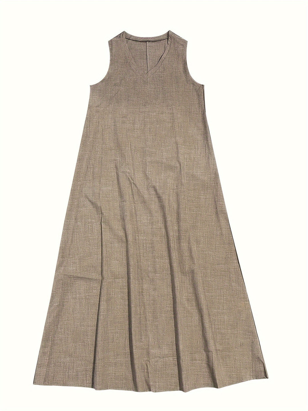 Robe maxi unie avec col en V - Style décontracté