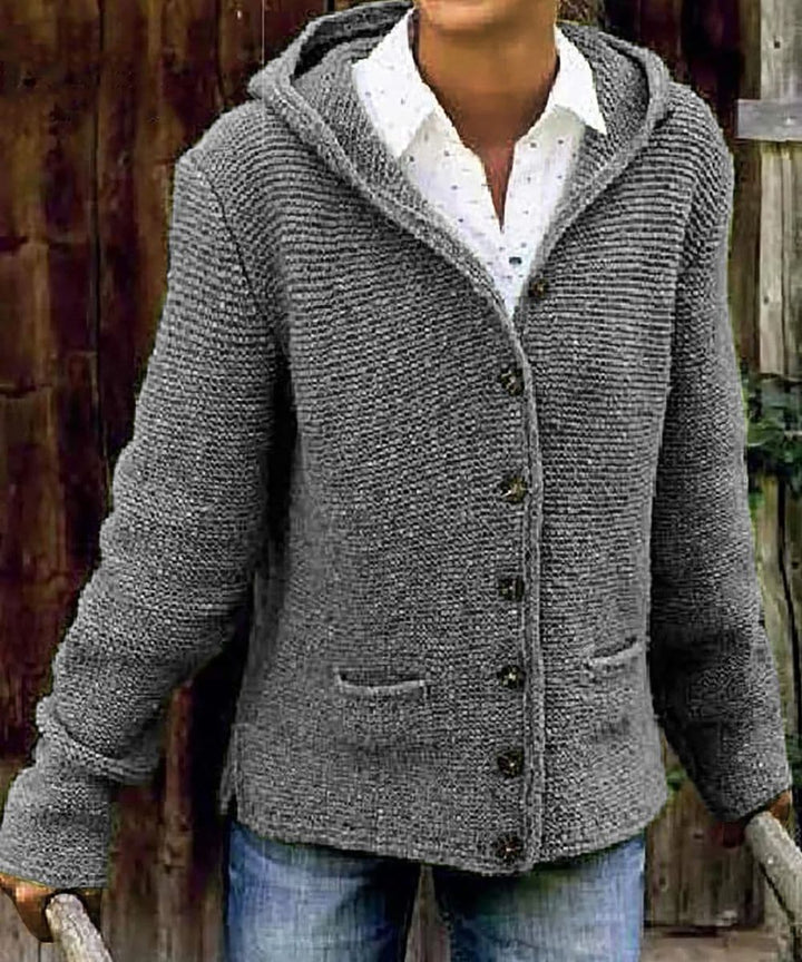 Eléa - Cardigan chaud avec bouton pour femme