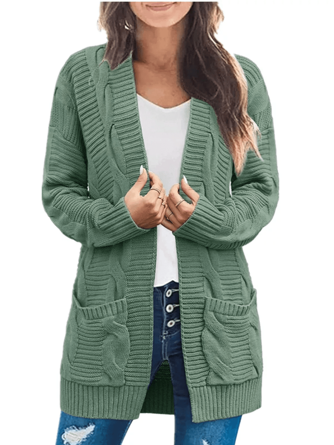 Raphaëlle - Cardigan en tricot torsadé à manches longues, élégant et chaleureux pour l'hiver