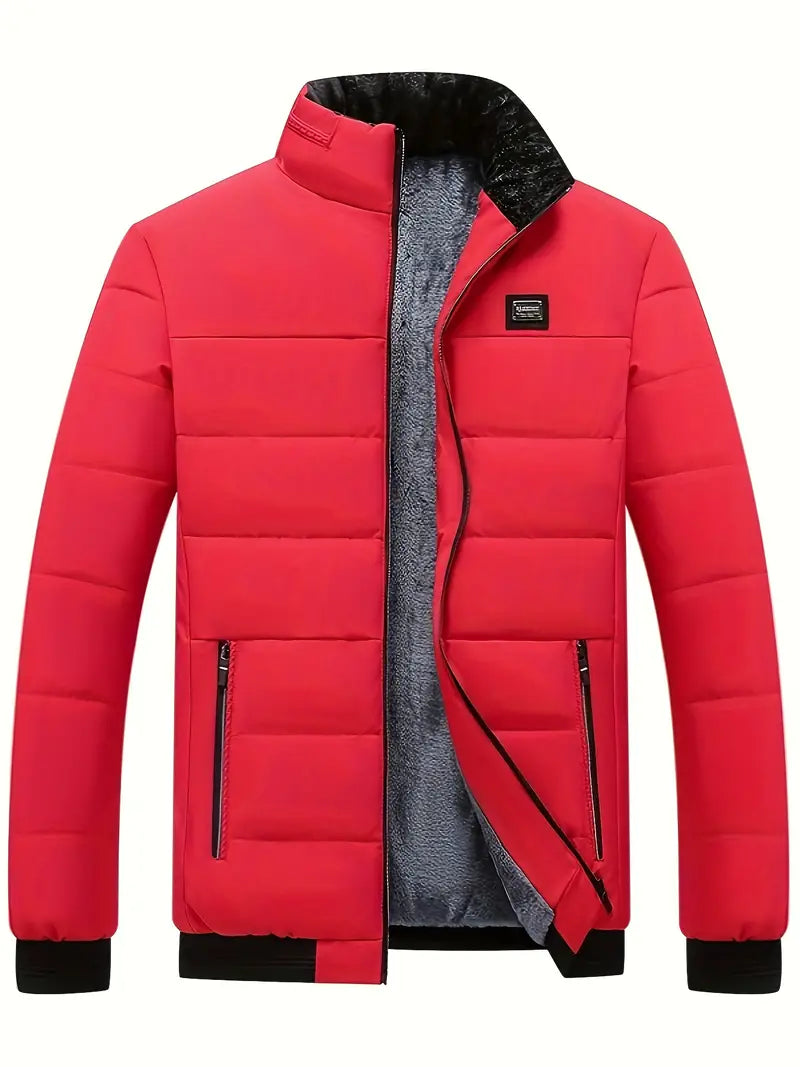 Matthieu – Cappotto uomo con collo alto, giacca invernale spessa con fodera in velluto