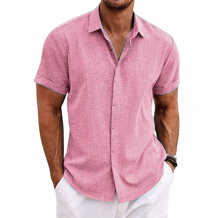 Melchior | Linen and cotton notch collar shirt for men