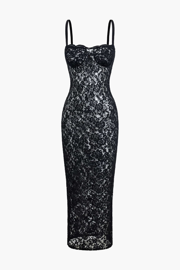 Bustier Slit Slip Maxi Robe