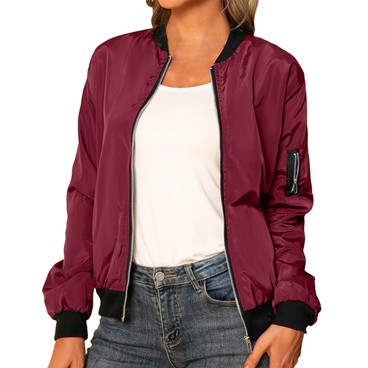 Émilie - Blouson Bomber Léger avec Fermeture Éclair