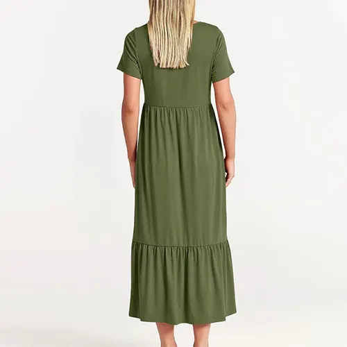 Sommerkleid A-Linie mit kurzen Ärmeln | Midi