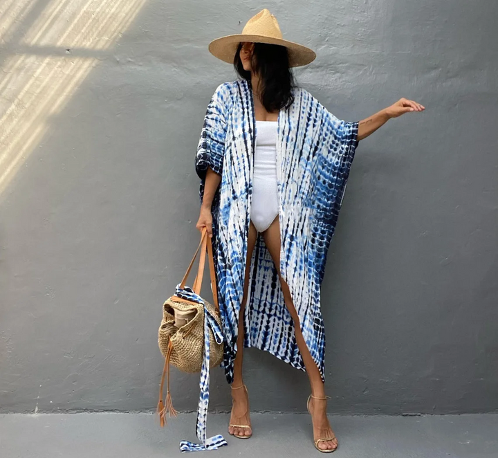 Kimono de Plage Long Femme – Vêtement Léger et Élégant pour Été et Vacances