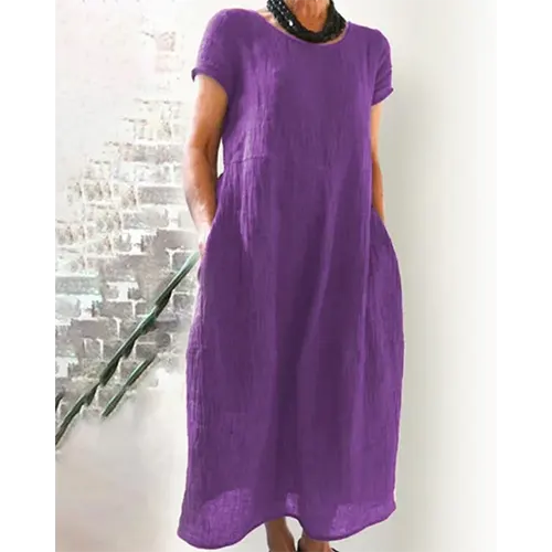 Einfaches Sommerkleid für den Alltag für Damen | Midi