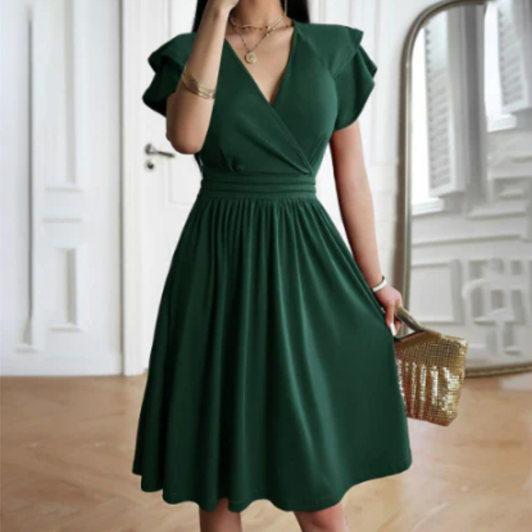 Women's Short Sleeve V-Neck Dress | Mini