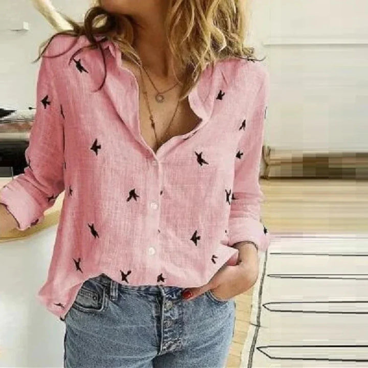 Manches Longues Pour Femmes Chemise Boutonnée | Décontractée