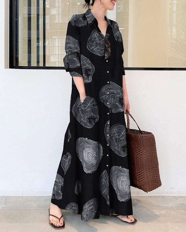 Robe longue en lin imprimé - Jessica