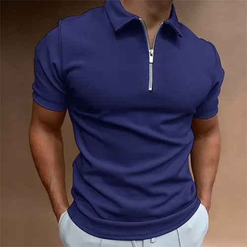 Lässiges Sommer-Polo für Herren | Reißverschluss