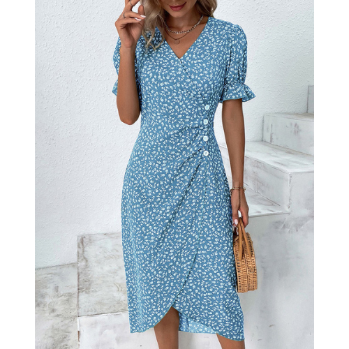 Sommerkleid mit Blumenmuster für Damen | Midi