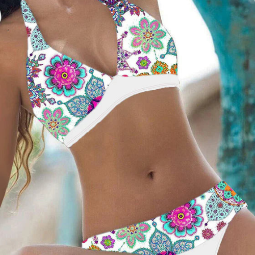 Bikini mit Neckholder-Print für Damen | Schick