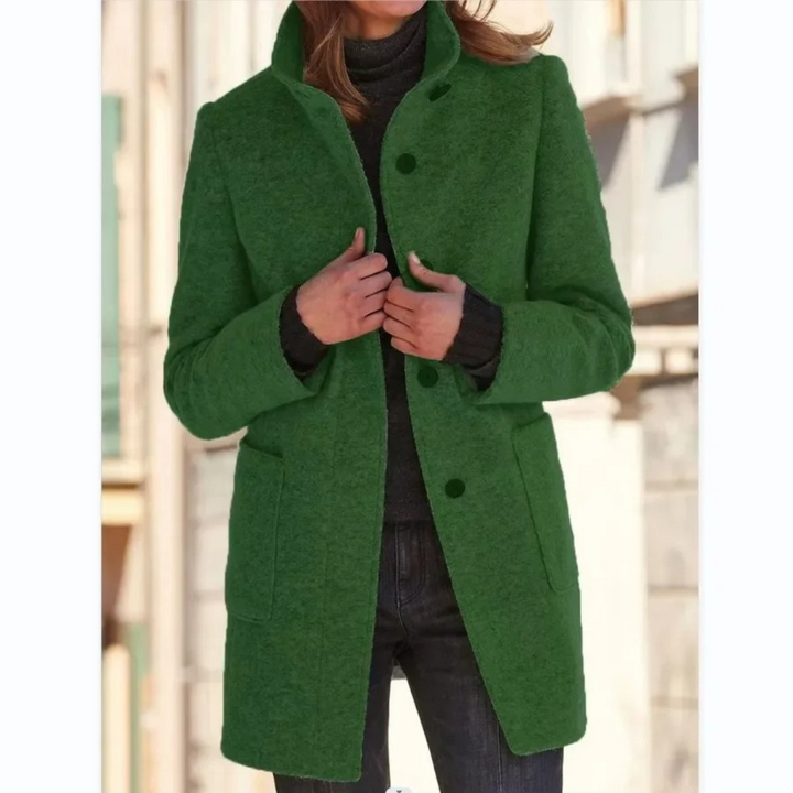 Manteau en laine vintage col montant femme - Cleotha