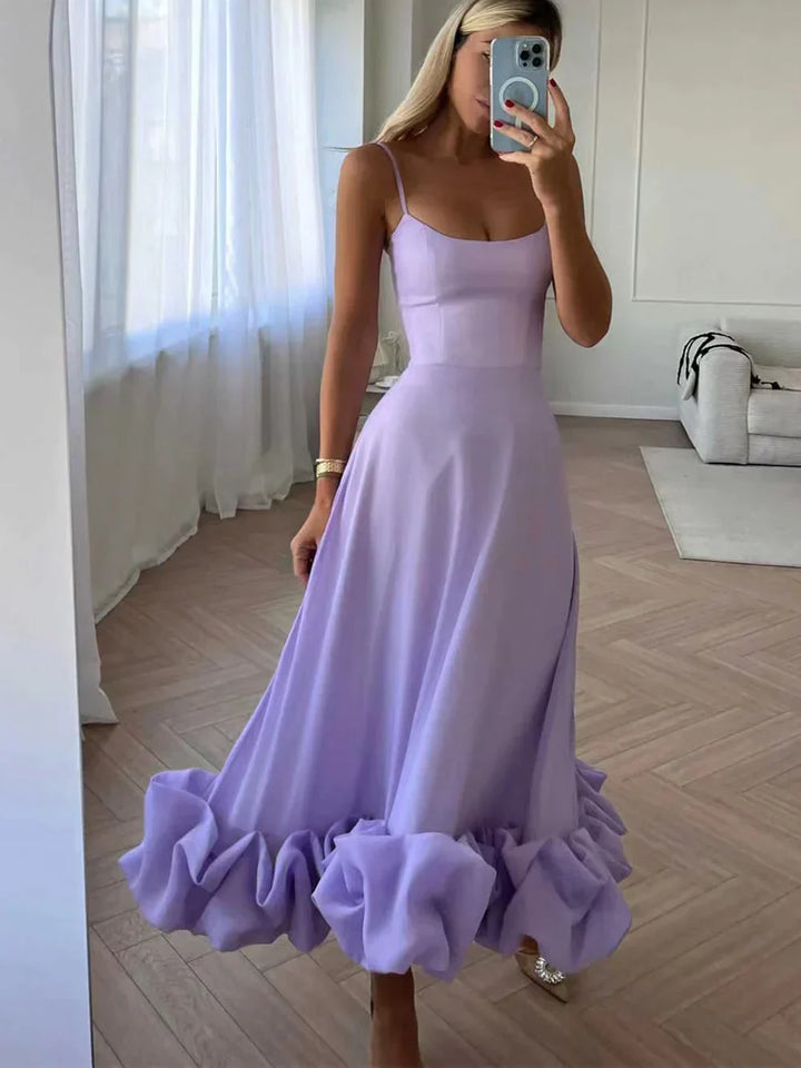 Midikleid mit Volant und Bustier