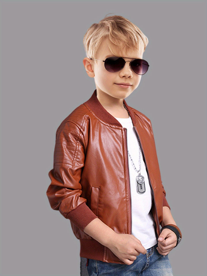 Thomas – Manteau robuste avec col montant et fermeture éclair pour garçons