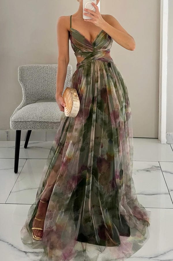 Robe longue à lacets
