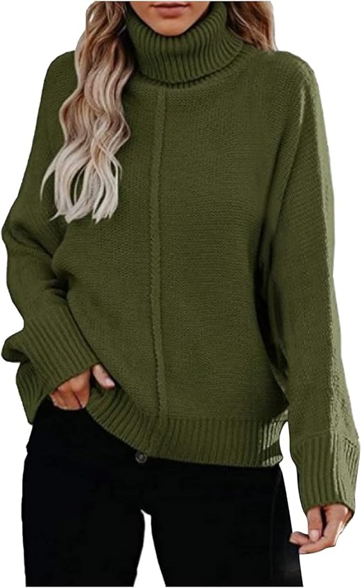 Evelyn - Pull tricot luxe vert olive