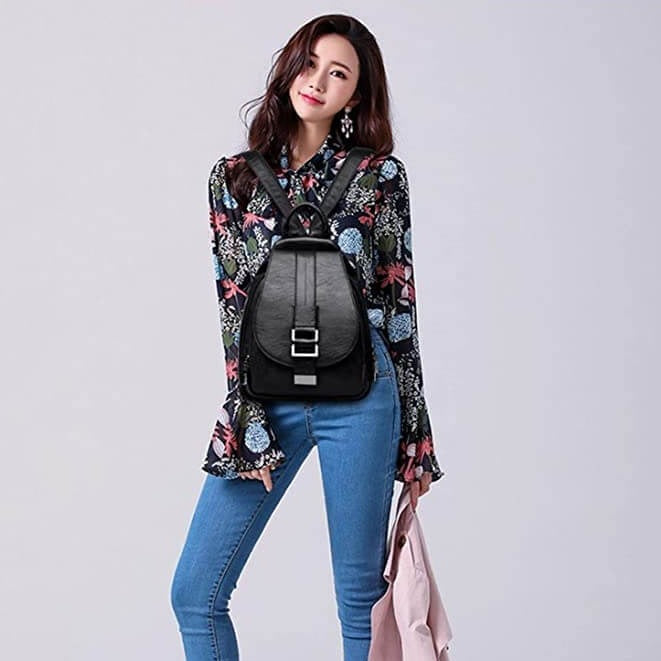 Camia - Sac à Dos Élégant et Pratique en Cuir Véritable