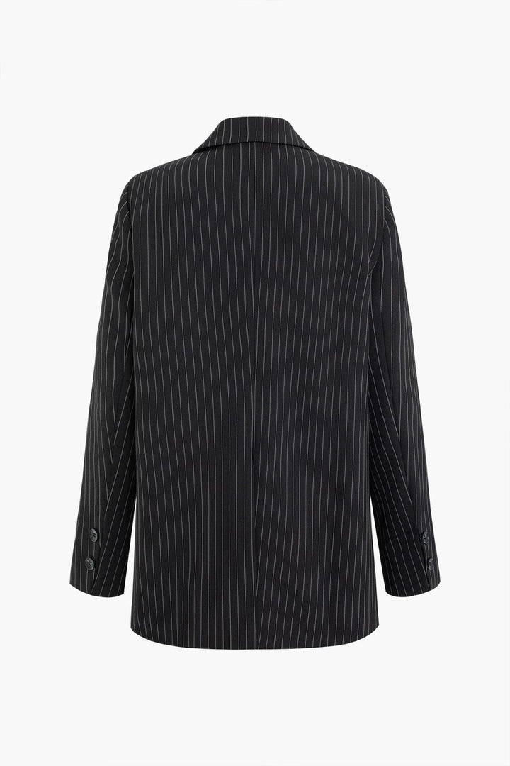 Blazer Oversize à Rayures Élégant – Parfait pour le Travail