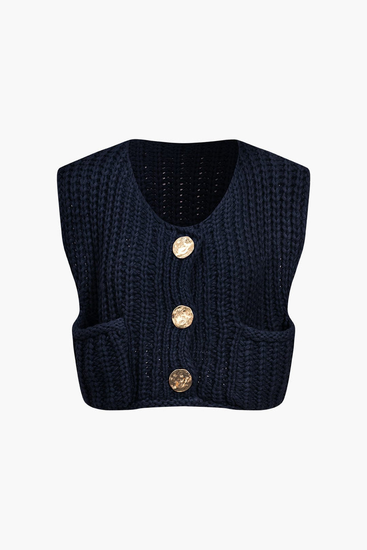 Gilet Boutonné en Tricot Décontracté - Style Élégant et Confortable