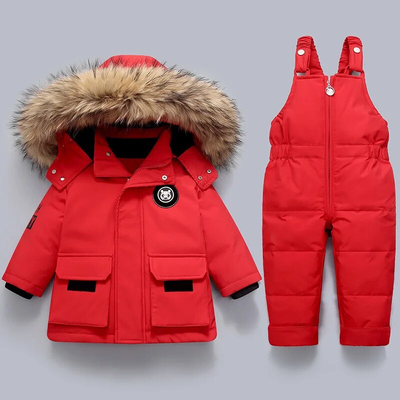 NeigeDouce – Combinaison et manteau d'hiver pour enfant avec col en fourrure, idéal pour le ski