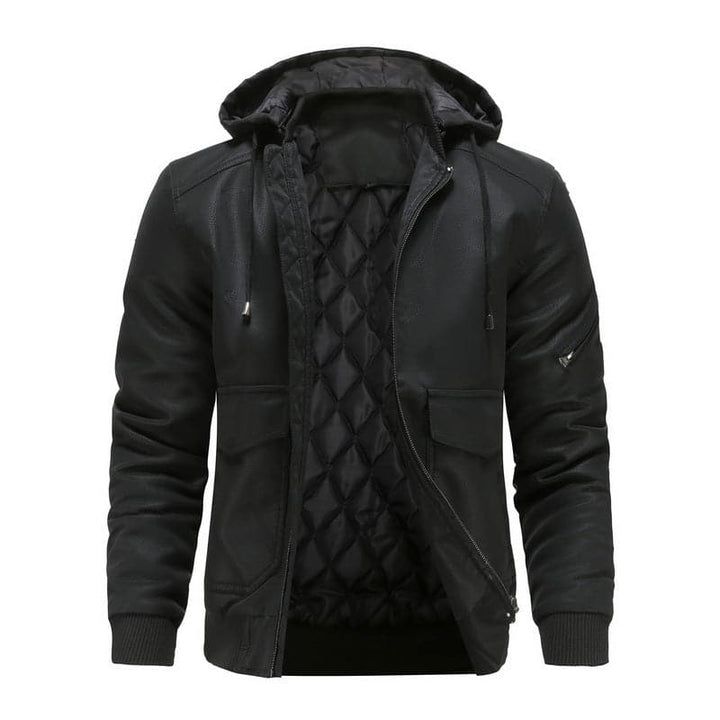 Liam - Veste en cuir classique à capuche