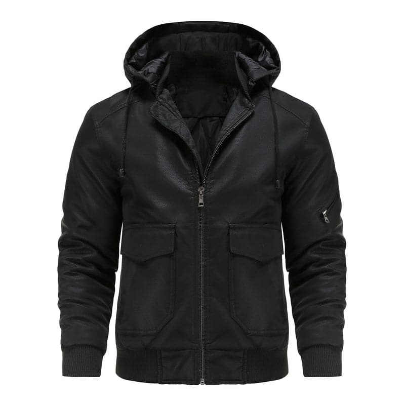 Liam - Veste en cuir classique à capuche