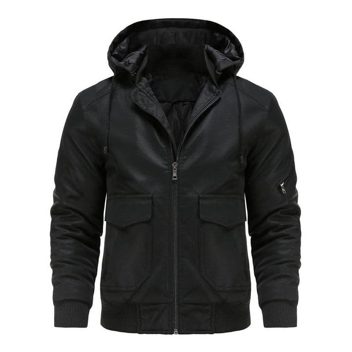 Liam - Veste en cuir classique à capuche