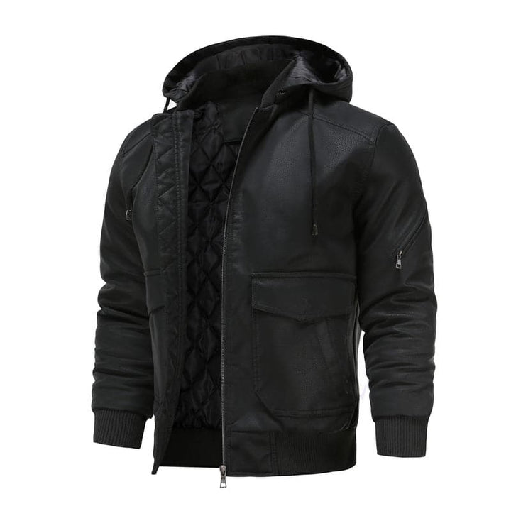 Liam - Veste en cuir classique à capuche