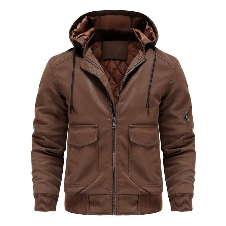 Liam - Veste en cuir classique à capuche