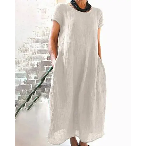 Einfaches Sommerkleid für den Alltag für Damen | Midi
