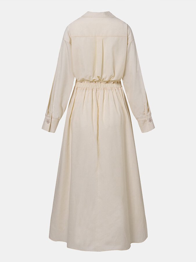 Riley - Robe longue à manches longues et boutons